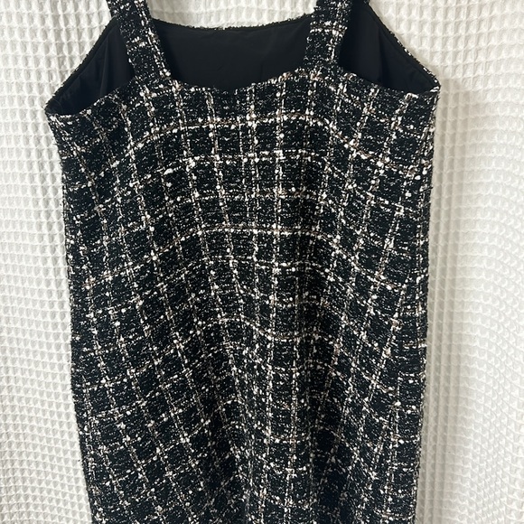 Abercrombie and Fitch Black and White Boucle Dress Large Tall - Picture 7 of 7